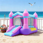 GAMEON Rocket Theme Bounce House PVC Inflatable Castle with Blower for Kids Outdoor Fun Playland Pink&Purple