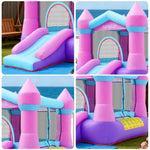 GAMEON Rocket Theme Bounce House PVC Inflatable Castle with Blower for Kids Outdoor Fun Playland Pink&Purple