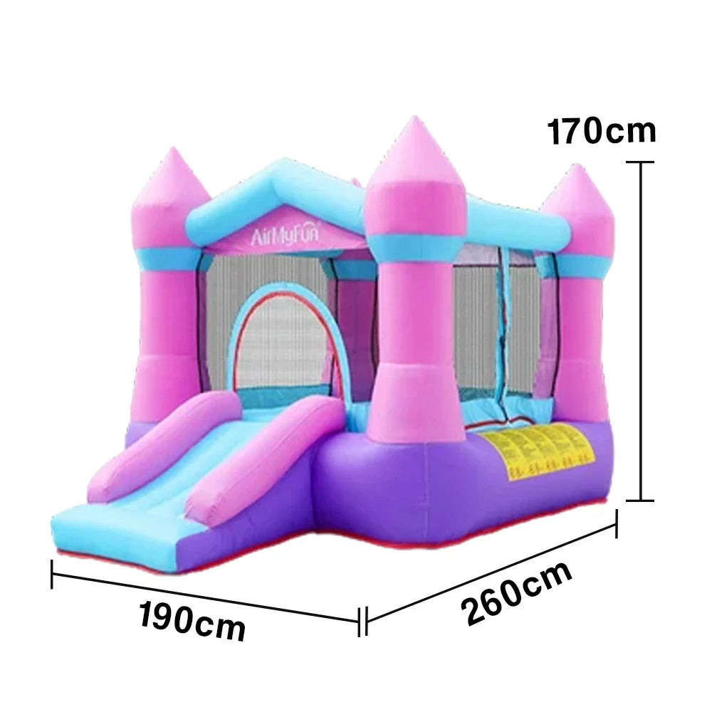 GAMEON Rocket Theme Bounce House PVC Inflatable Castle with Blower for Kids Outdoor Fun Playland Pink&Purple