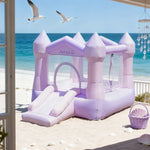 GAMEON Rocket Theme Bounce House PVC Inflatable Castle with Blower for Kids Outdoor Fun Playland Purple