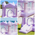 GAMEON Rocket Theme Bounce House PVC Inflatable Castle with Blower for Kids Outdoor Fun Playland Purple