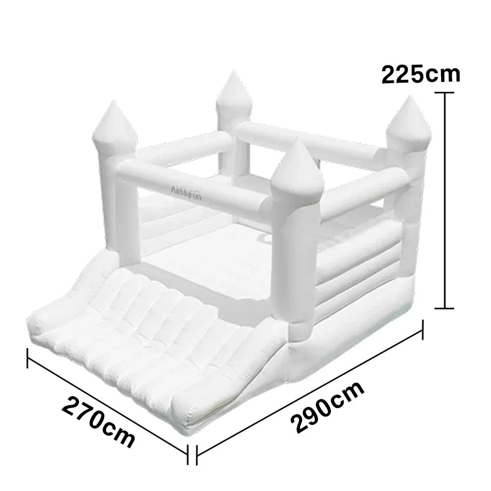 GAMEON White Rocket Style PVC Inflatable Bounce Castle with Blower for Kids Backyard Parties and Outdoor Play
