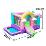 GAMEON Rainbow Unicorn Theme PVC Inflatable Bounce Castle with Blower for Kids Outdoor Water Fun and Backyard Play