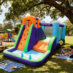 GAMEON Climbing Slide PVC Inflatable Castle with Blower Slide and Bounce Multi-Color Design