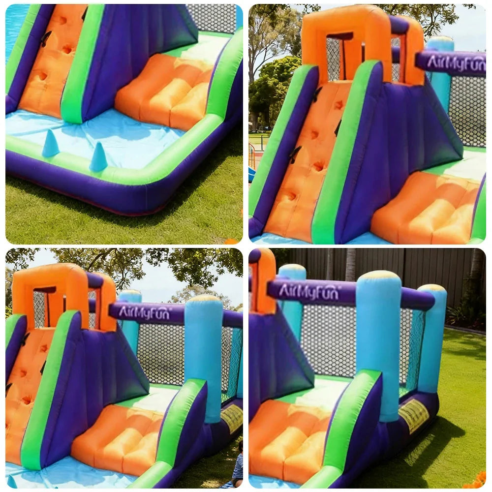 GAMEON Climbing Slide PVC Inflatable Castle with Blower Slide and Bounce Multi-Color Design