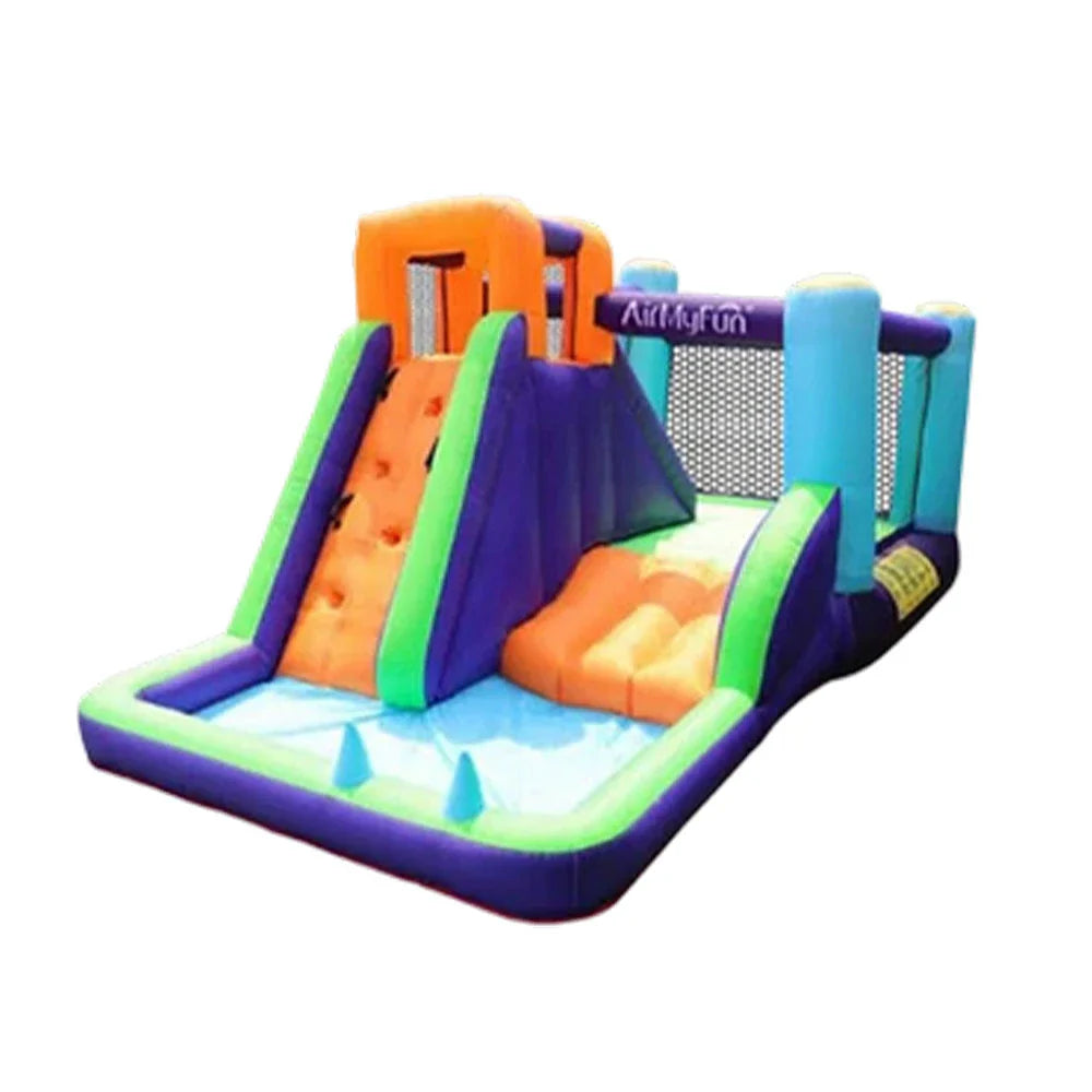 GAMEON Climbing Slide PVC Inflatable Castle with Blower Slide and Bounce Multi-Color Design