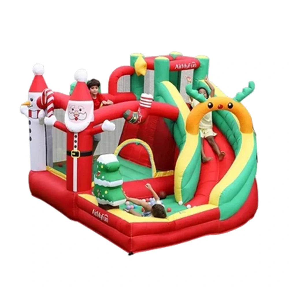 GAMEON Christmas Tree Theme PVC Inflatable Castle with Blower Holiday Bounce Decorative Design