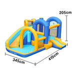 GAMEON Dual Slide PVC Inflatable Bounce Castle with Blower and Combo Yellow Blue Slide Design