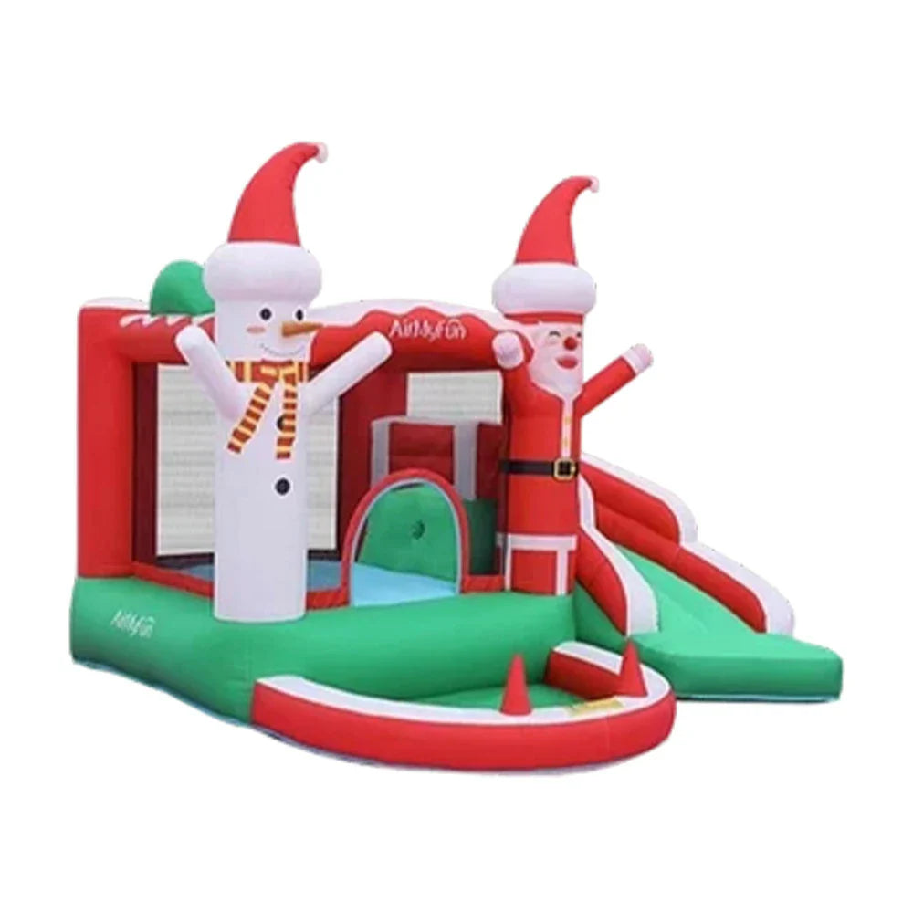GAMEON Santa Claus Theme Inflatable Bounce Castle PVC Design with Blower - Christmas Style