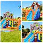 GAMEON Water Spray Zoo Theme Inflatable Bounce Castle PVC Build with Blower - Animal Park Design