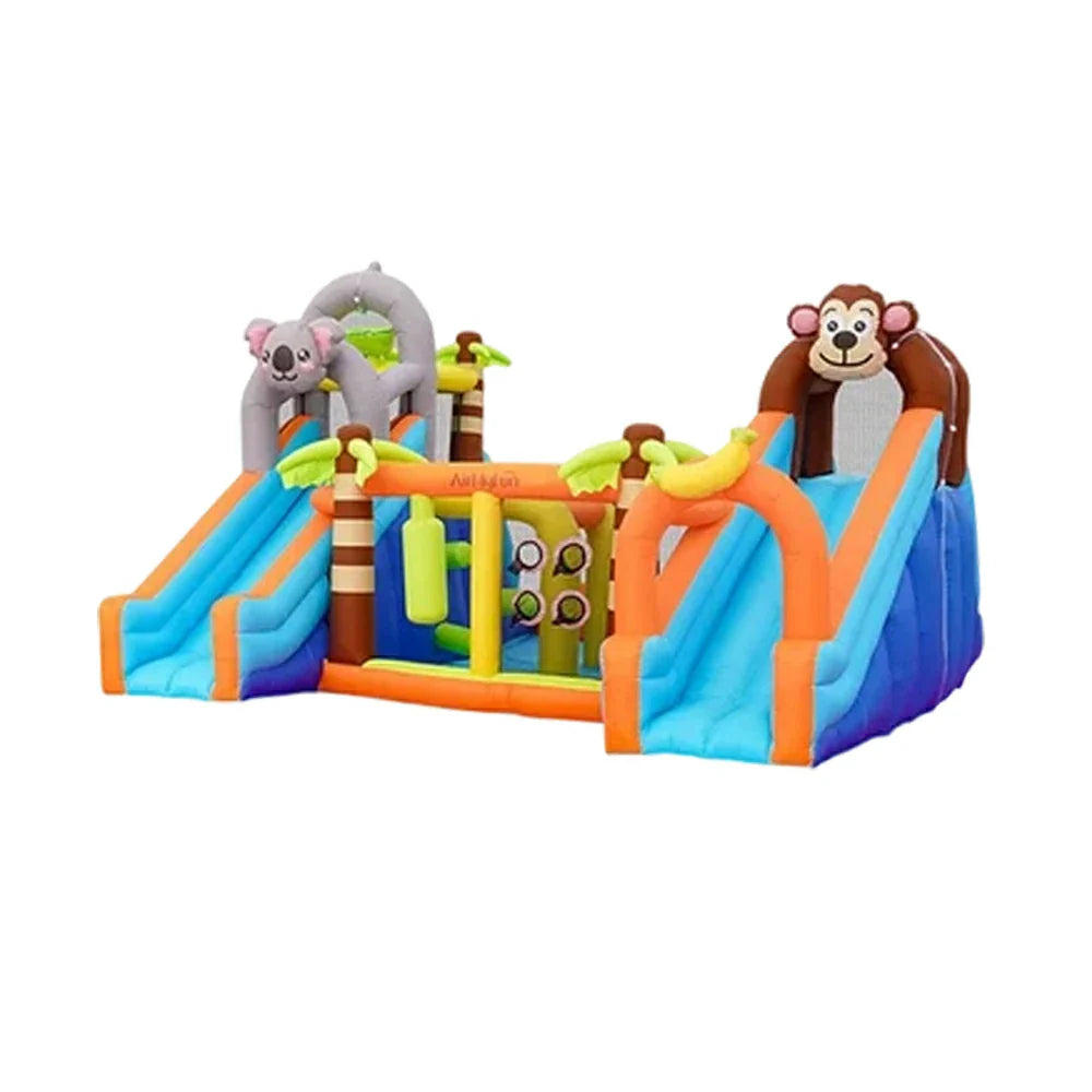 GAMEON Water Spray Zoo Theme Inflatable Bounce Castle PVC Build with Blower - Animal Park Design