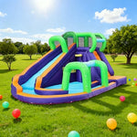 GAMEON Long Style Adventure Extended - Blower with Build PVC Castle Bounce Inflatable Slide