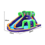 GAMEON Long Style Adventure Extended - Blower with Build PVC Castle Bounce Inflatable Slide