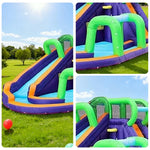 GAMEON Long Style Adventure Extended - Blower with Build PVC Castle Bounce Inflatable Slide