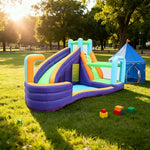 GAMEON Slide Style Glide Aqua - Blower with Build PVC Castle Bounce Inflatable Spray Water