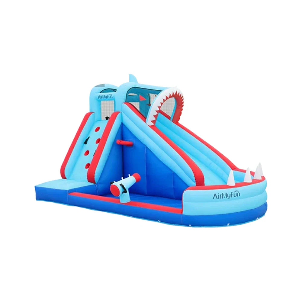 GAMEON Shark Style Bite Ocean - Blower with Build PVC Castle Bounce Inflatable Theme