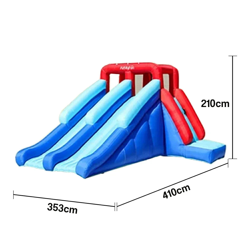 GAMEON Water Style Glide Triple - Blower with Build PVC Castle Bounce Inflatable Slide
