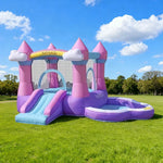 GAMEON Cloud Style Castle Dream - Blower with Build PVC Castle Bounce Inflatable Pink