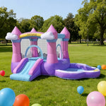 GAMEON Cloud Style Castle Dream - Blower with Build PVC Castle Bounce Inflatable Pink