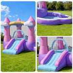 GAMEON Cloud Style Castle Dream - Blower with Build PVC Castle Bounce Inflatable Pink