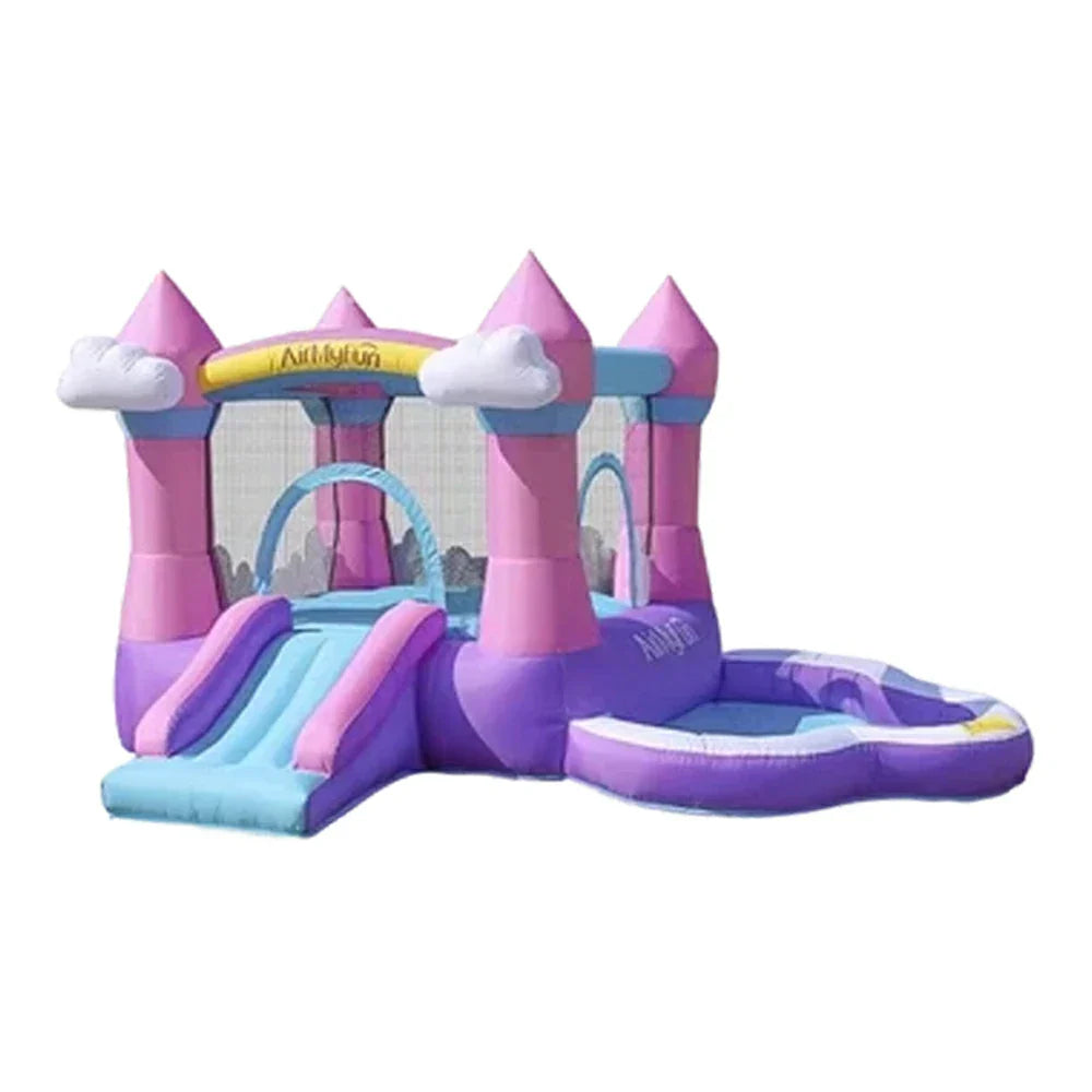 GAMEON Cloud Style Castle Dream - Blower with Build PVC Castle Bounce Inflatable Pink