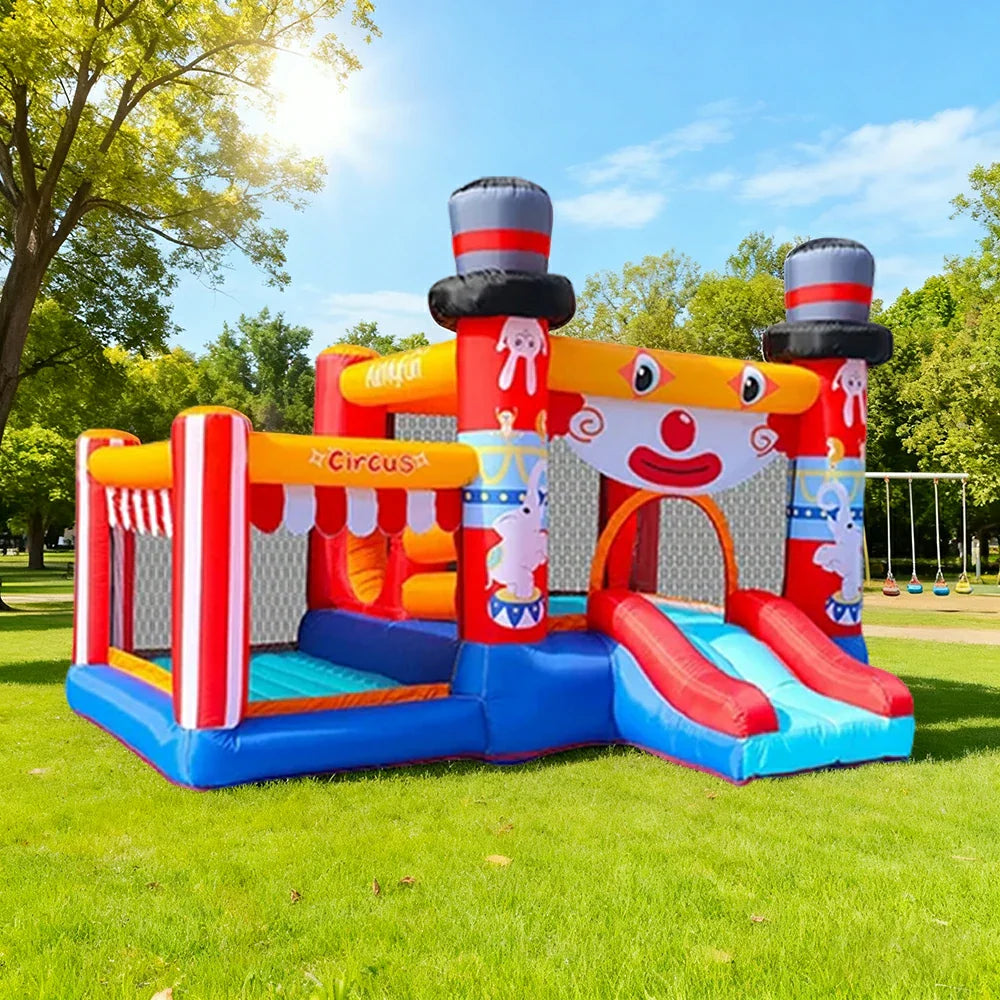 GAMEON Circus Style Fun Carnival - Blower with Build PVC Castle Bounce Inflatable Magic