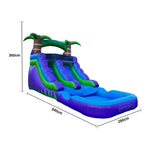 GAMEON Large Style Blue Wave Dual - Blower with Build PVC Castle Bounce Inflatable Slide Water