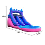 GAMEON Large Style Wave Blue-Pink Tropical - Blower with Build PVC Castle Bounce Inflatable Slide Water