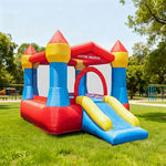 GAMEON Inflatable Style Slide Castle Home Red-Blue Classic - Blower with Build PVC Castle Bounce