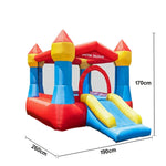 GAMEON Inflatable Style Slide Castle Home Red-Blue Classic - Blower with Build PVC Castle Bounce