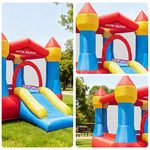 GAMEON Inflatable Style Slide Castle Home Red-Blue Classic - Blower with Build PVC Castle Bounce