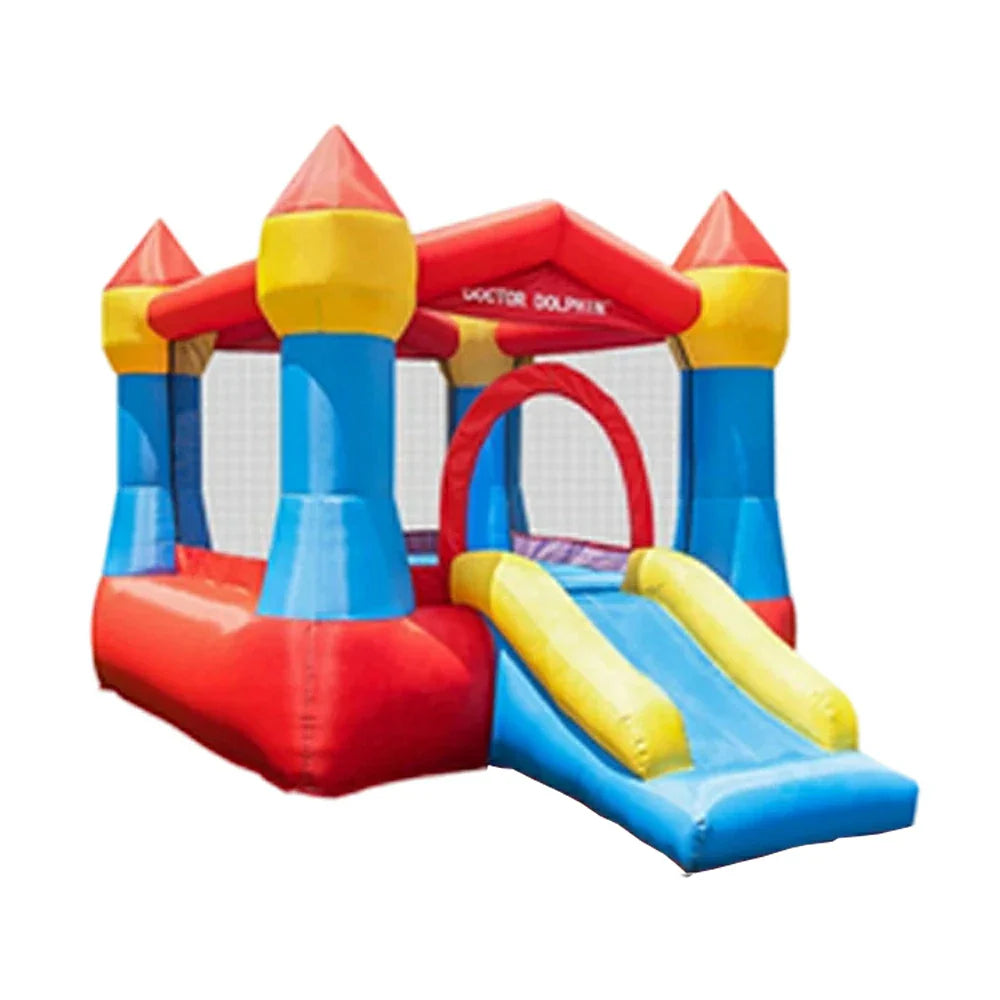 GAMEON Inflatable Style Slide Castle Home Red-Blue Classic - Blower with Build PVC Castle Bounce