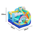 GAMEON Inflatable Bounce Castle PVC Build with Blower Unicorn Rainbow Theme with Slide