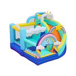 GAMEON Inflatable Bounce Castle PVC Build with Blower Unicorn Rainbow Theme with Slide