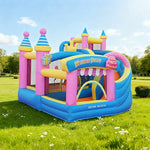 GAMEON Inflatable Bounce Castle PVC Build with Blower Birthday Party Theme with Cake and Gift Design