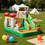 GAMEON Inflatable Bounce Castle PVC Build with Blower Bunny Castle with Slide and Mushroom Design