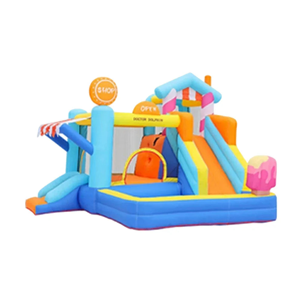 GAMEON Inflatable Bounce Castle PVC Build with Blower Ice Cream Shop Theme with Slide