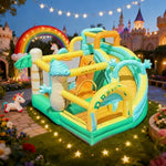 GAMEON Inflatable Bounce Castle PVC Build with Blower Dinosaur Castle Theme with Slide