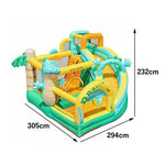 GAMEON Inflatable Bounce Castle PVC Build with Blower Dinosaur Castle Theme with Slide