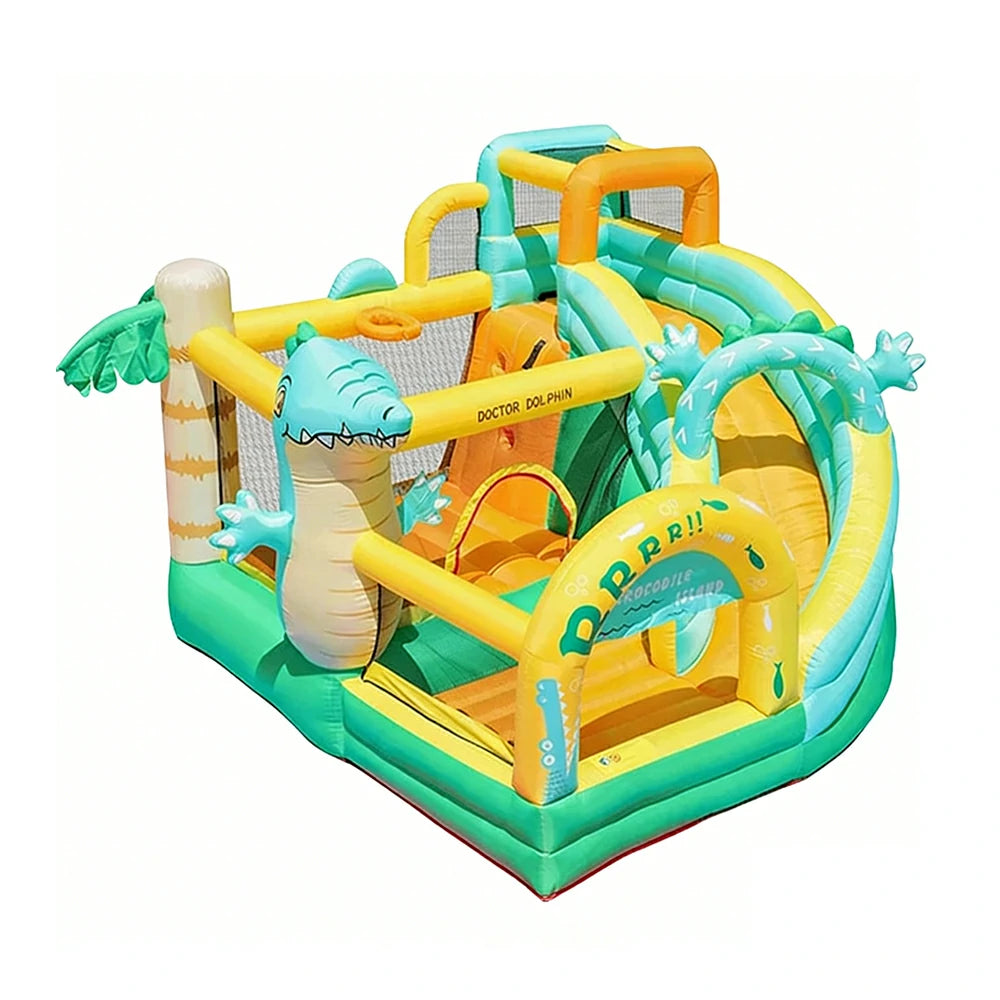 GAMEON Inflatable Bounce Castle PVC Build with Blower Dinosaur Castle Theme with Slide