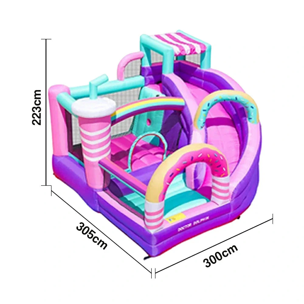 GAMEON Inflatable Bounce Castle PVC Build with Blower Sweet Dessert Shop Theme