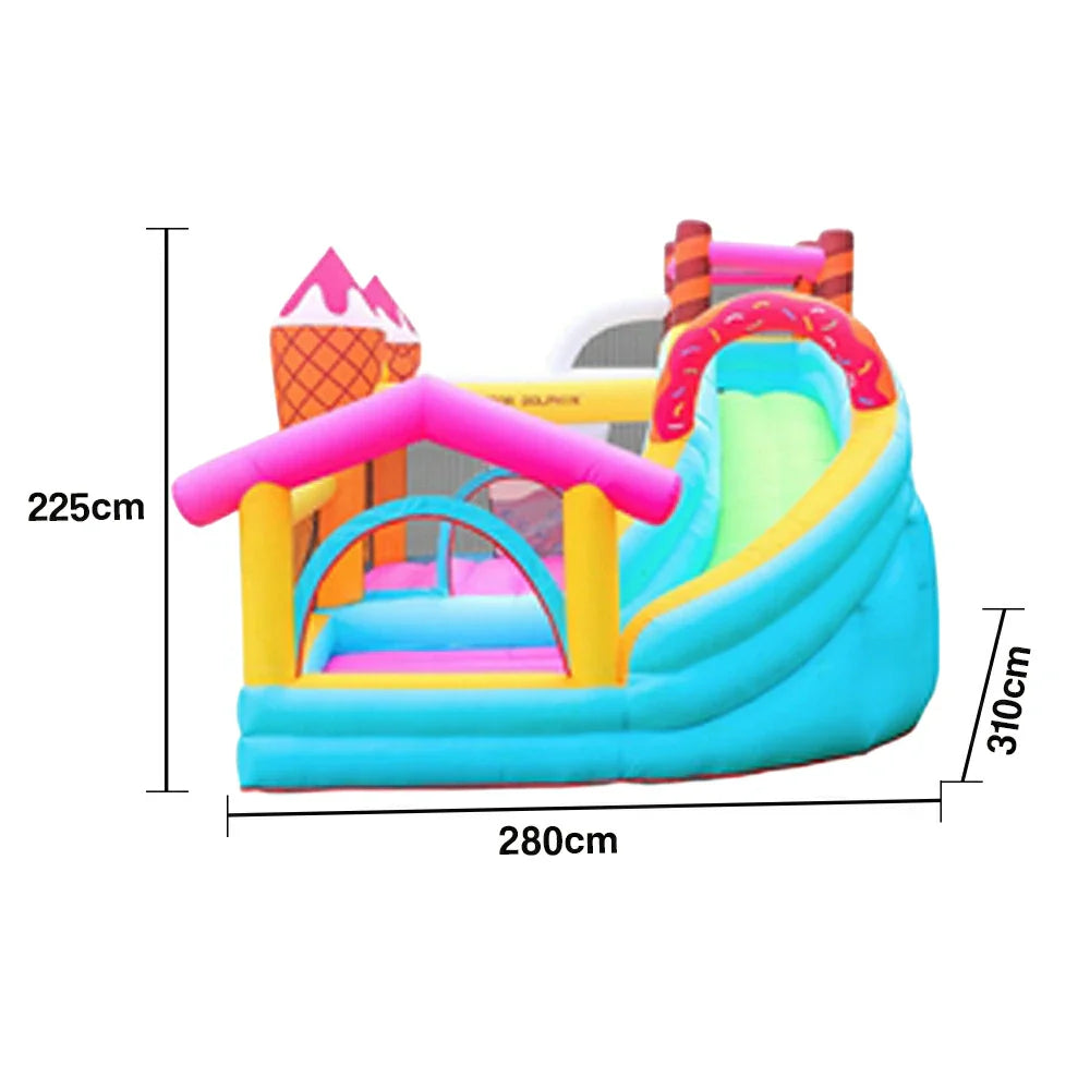 GAMEON Inflatable Bounce Castle PVC Build with Blower Ice Cream Cone Theme with Slide