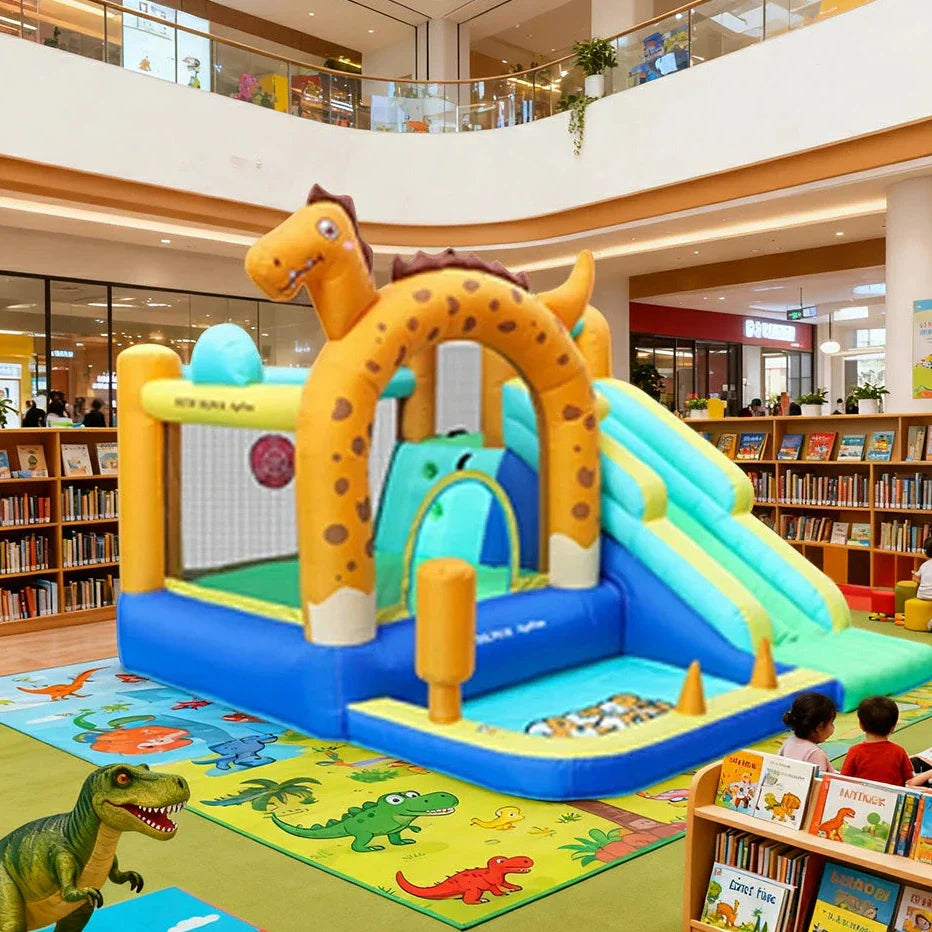 GAMEON Inflatable Bounce Castle PVC Build with Blower Dragon Castle Theme with Slide
