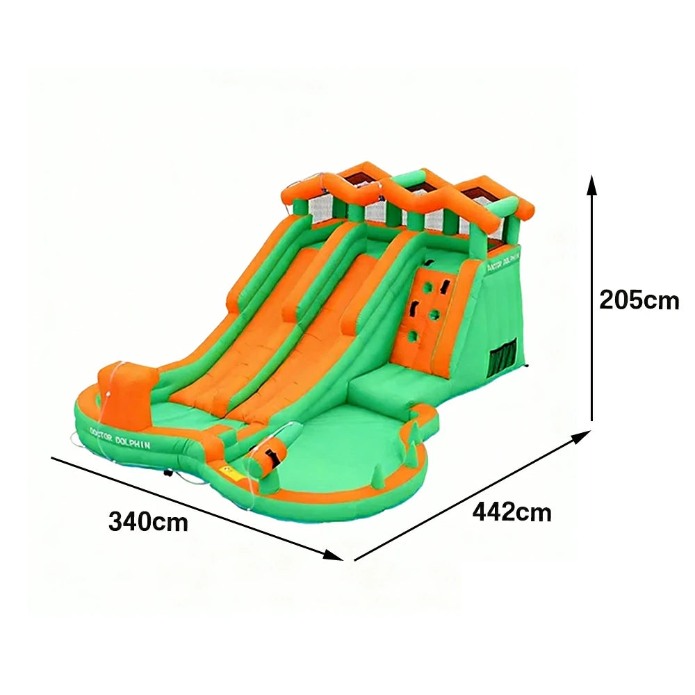GAMEON Inflatable Bounce Castle PVC Build with Blower Slide Castle with Dual Slides