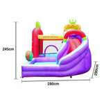 GAMEON Inflatable Bounce Castle PVC Build with Blower Fruit Castle Theme with Slide