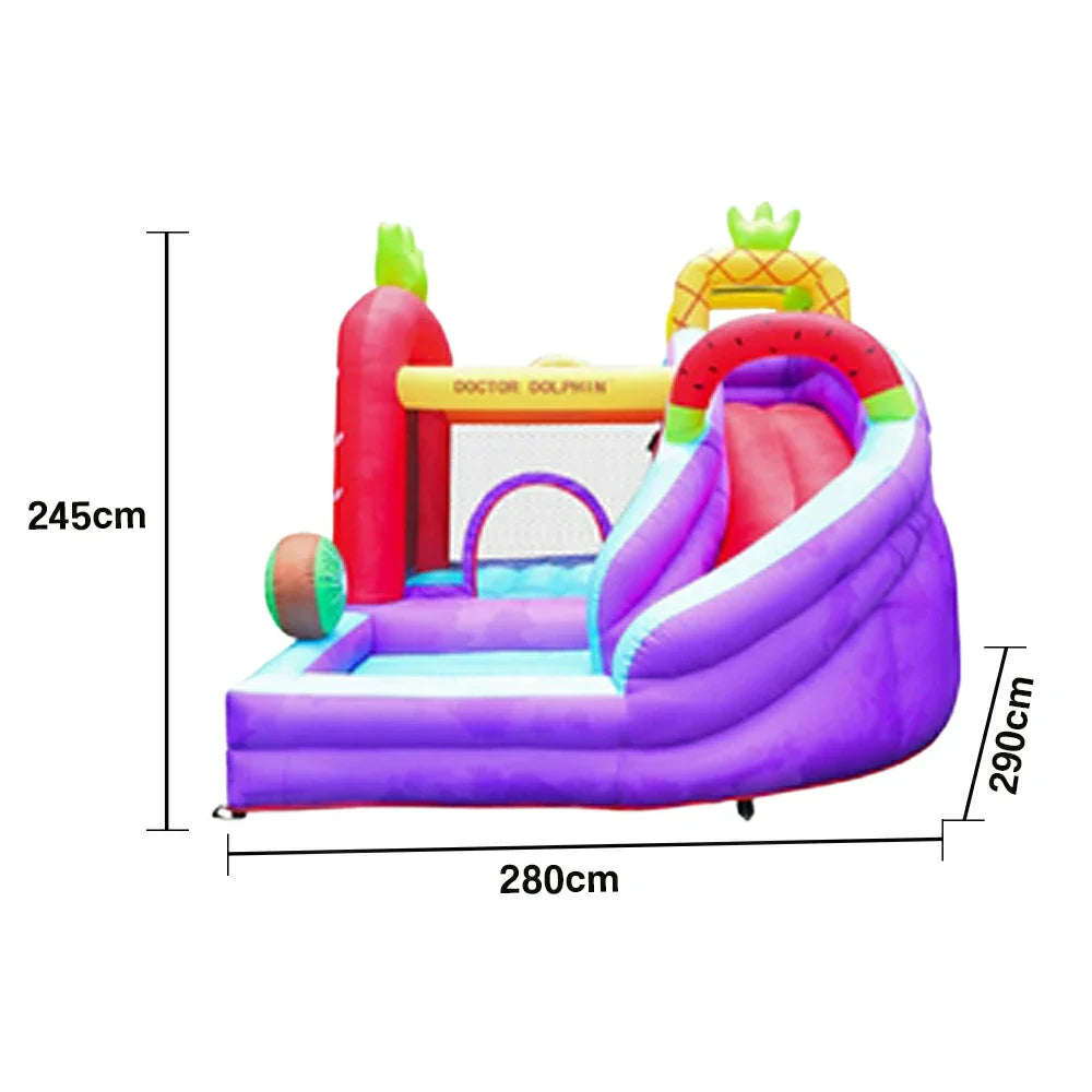 GAMEON Inflatable Bounce Castle PVC Build with Blower Fruit Castle Theme with Slide