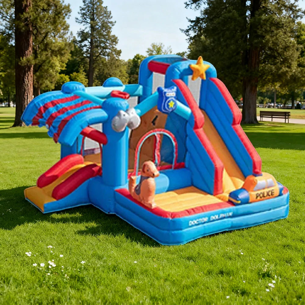 GAMEON Inflatable Bounce Castle PVC Build with Blower Ice Cream Castle Theme with Slide