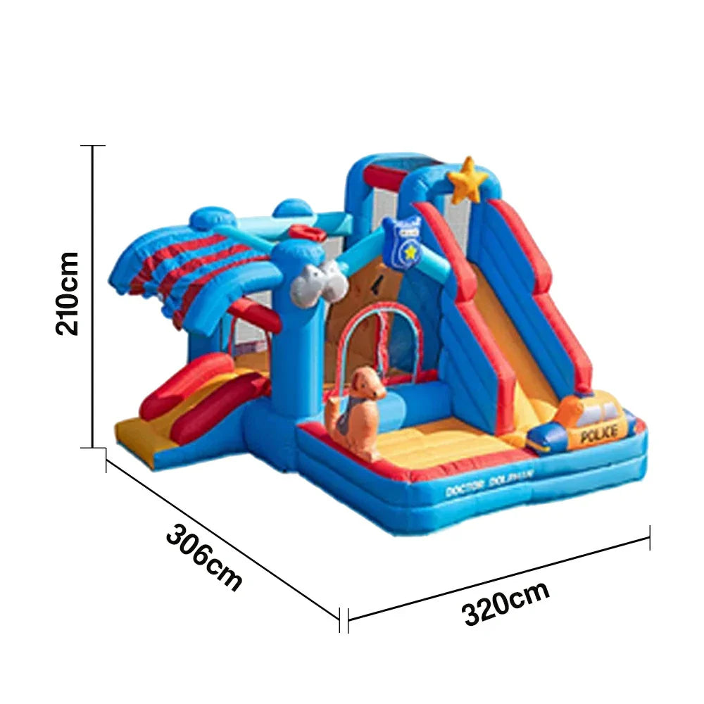 GAMEON Inflatable Bounce Castle PVC Build with Blower Ice Cream Castle Theme with Slide