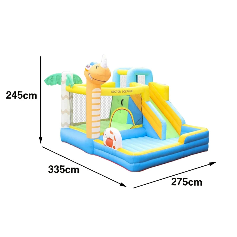 GAMEON Inflatable Bounce Castle PVC Build with Blower Dinosaur Castle Theme with Slide