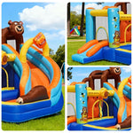 GAMEON Inflatable Bounce Castle PVC Build with Blower Bear Castle Theme with Slide
